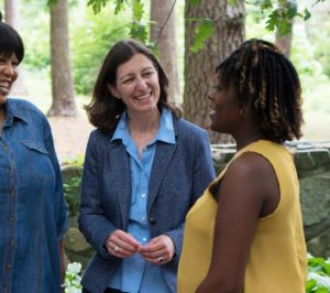 Elaine Luria for Congress with voters